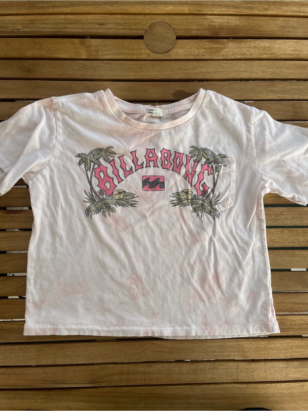 Billabong Light Pink Palm Logo Short Sleeve Tee